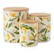 Contemporary Home Living Set of 3 Yellow and Green Lemon Bliss Kitchen Storage Canisters 5.5"